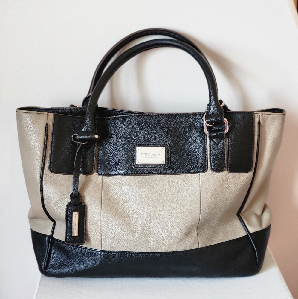 Tignanello Black and Tan Tote Bag
